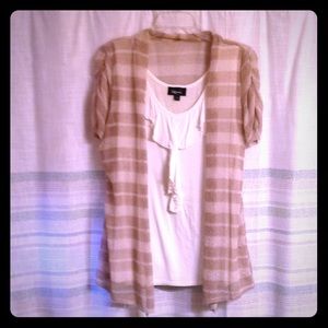 Women's tank top with attached cardigan